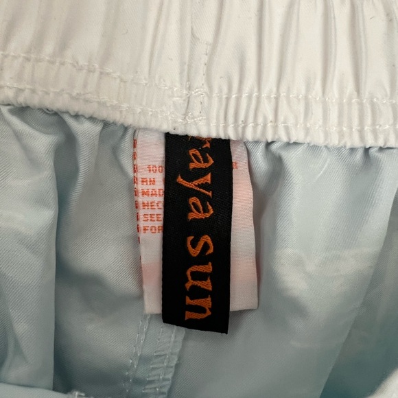 Raya Sun Turquoise and White Nautical Tropical Women Swim Shorts Size L - Picture 6 of 14